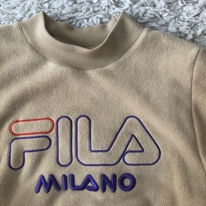 Fila Milano fuzzy cream sweatshirt